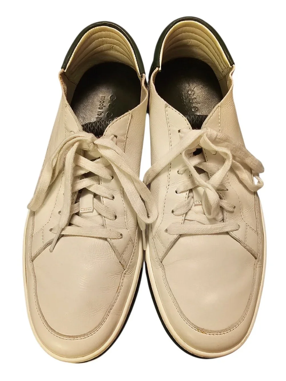 Authentic GUCCI Men's White Leather Low Top Sneakers Size 10 US (9G) Include COA